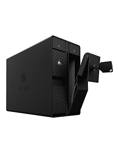 ICY BOX Caja de Disco Duro de 3,5 Pulgadas con función Raid USB 3.1 Gen 2 (10 Gbps) sin Herramientas, Carcasa de Aluminio, Color Negro, IB-RD3802-C31