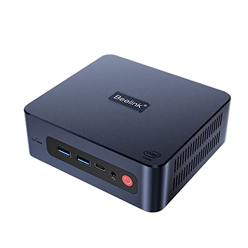 Beelink U59 Pro Mini PC Ordenador de Sobremesa con el 11th Gen Jasper Lake N5105, 8GB DDR4 + 500GB M.2 SSD, WiFi 6, Dual HDMI, Type-C, Dual LAN 1000Mbps, BT 5.2