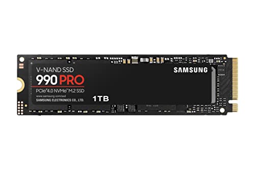 SAMSUNG 990 Pro 1TB, hasta 7.450 MB/s, PCIe 4.0 NVMe M.2 (2280), SSD Interno (MZ-V9P1T0)