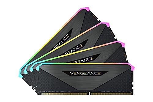 Corsair Vengeance RGB RT 128GB (4x32GB) DDR4 3600MHz C18 Memoria de Sobremesa (Iluminación Dinámica RGB, Optimizado para AMD 300/400/500 Series, Compatible con Intel 300/400/500 Series) Negro