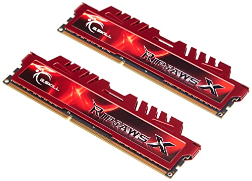 G.Skill - F3-12800CL10D-16GBXL - RipJawSX de 16 GB - memoria RAM (kit de 2 x 8 GB, DDR3-1600 MHz, PC3 12800, CL 10), rojo