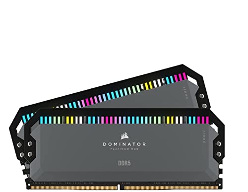 Corsair Dominator Platinum RGB DDR5 32GB (2x16GB) 6000MHz C36 Optimizada para AMD DDR5 Memoria - 12 LED RGB CAPELLIX, Refrigeración de DHX Patentada, Perfiles AMD Expo Personalizados - Gris