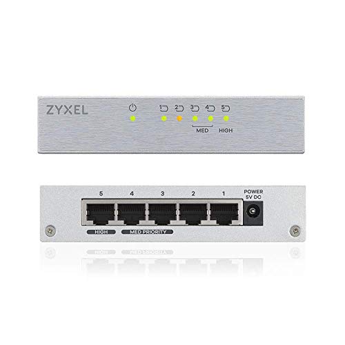 Zyxel de 5 puertos Gigabit Ethernet Switch Desktop - Carcasa de metal [GS105B]