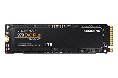 Unidad interna de estado sólido (SSD) PCIe NVMe M.2 (2280) de Samsung 970 EVO Plus de 1 TB (MMZ-V7S1T0BW), negra