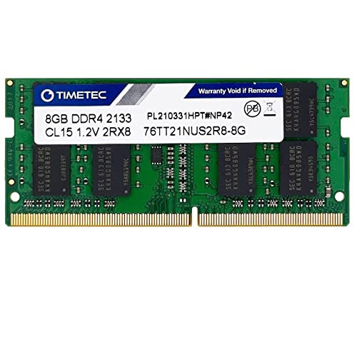 Timetec 8GB DDR4 2133MHz PC4-17000 Non-ECC Unbuffered 1.2V CL15 2Rx8 Dual Rank 260 Pin SODIMM Laptop Notebook PC Memoria RAM Módulo Actualización
