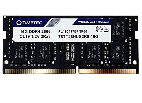 Timetec 16GB DDR4 2666MHz (DDR4-2666) PC4-21300 (PC4-2666V) No ECC Sin búfer 1.2V CL19 2Rx8 Dual Rank 260 Pin SODIMM Laptop Notebook PC Módulo de Memoria RAM Actualización (16GB)