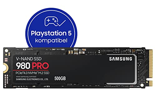 Samsung 980 PRO M.2 NVMe SSD (MZ-V8P500BW), 500 GB, PCIe 4.0, 6,900MB/s Read, 5,000MB/s Write, Internal Solid State Drive