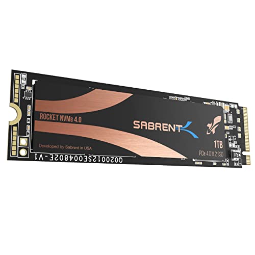 SABRENT 1TB Rocket Nvme PCIe 4.0 M.2 2280 SSD Interno Unidad de Estado sólido de Rendimiento máximo (SB-ROCKET-NVMe4-1TB)