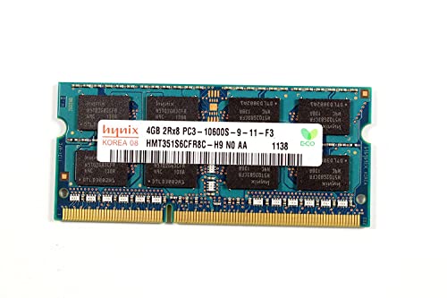 Hynix 4 GB PC3 – 10600 Memoria 4 GB DDR3 1333 MHz – módulo de Memoria RAM (4 GB, DDR3, 1333 MHz, 204-pin SO-DIMM para portátil módulos de Memoria (, 1 x 4 GB)