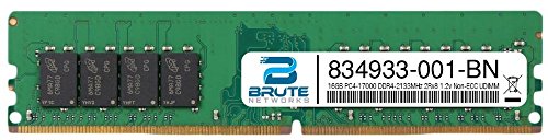 Brute Networks 834933-001-BN - 16GB DDR4-2133MHz 2Rx8 Non-ECC UDIMM (compatible con OEM PN# 834933-001)