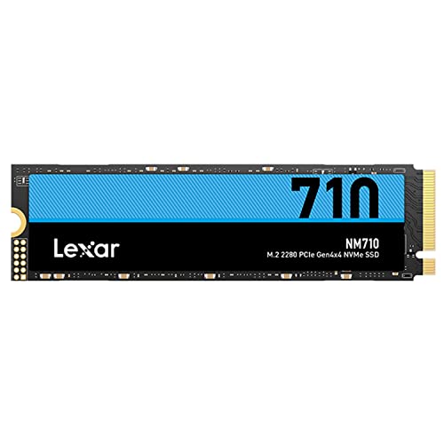 Lexar NM710 2TB SSD, M.2 2280 PCIe Gen4x4 NVMe SSD interno, hasta 4850 MB/s de lectura, 4500 MB/s de escritura, unidad interna de estado sólido para PC, computadora portátil (LNM710X002T-RNNNG)