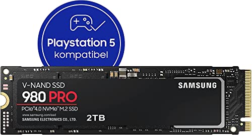 Samsung SSD 980 PRO - Disco duro interno de estado sólido, 2 TB, PCIe Gen 4.0 x4, NVMe, 7000 MB/s, M.2, Color Negro