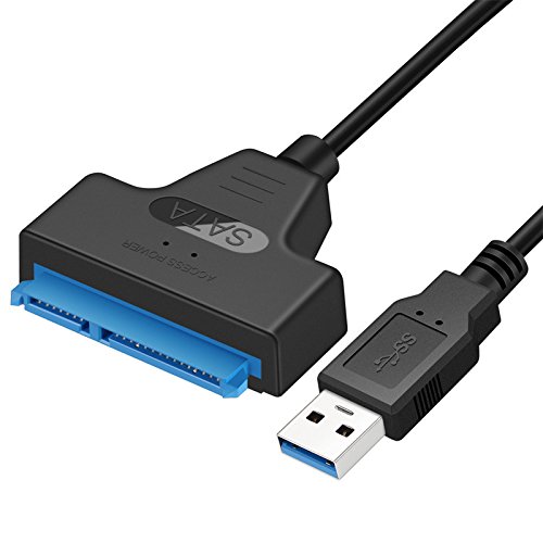 Cable adaptador USB 3.0 a SATA para unidades SSD HDD de 2.5 pulgadas USB A a SATA convertidor externo, conector externo SATA a USB 3.0 para transferencia de datos compatible con SATA de 2.5 pulgadas