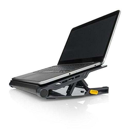 Targus Enfriador de portátil de hasta 17' con almohadilla de refrigeración USB Hub con 4 puertos USB 2.0, soporte de portátil ajustable 4 alturas y ventilador  - AWE81EU
