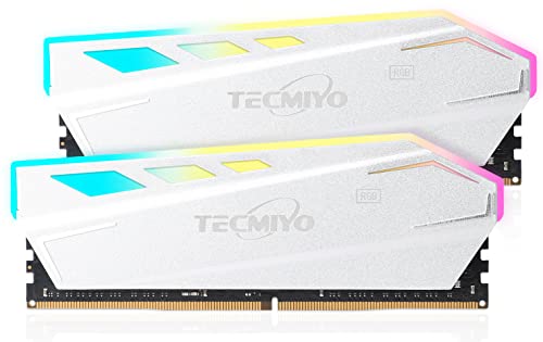 TECMIYO Kit RGB de 32 GB (2 x 16 GB) DDR4 3600 MHz PC4-28800 sin ECC sin búfer 1.35 V CL18 1Rx8 288 pines UDIMM memoria RAM módulo de actualización (kit de memoria iluminada LED RGB entusiasta)