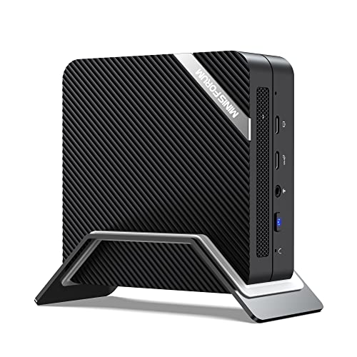 MINIS FORUM Mini PC UM560 XT AMD Ryzen 5 5600H 6 núcleos/12 subprocesos, 16 GB de RAM 512 GB SSD PCIe, ordenador en miniatura, ranura SATA de 2,5 pulgadas, 2 x HDMI y USB-C, 2,5G RJ45, 6 x puertos USB