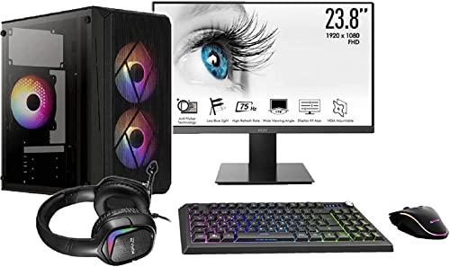 TrendingPC PC Gaming Completo Ryzen 5 5600G Pro 6X 4,40Ghz • 32Gb RAM DDR4 RGB • 1tb m.2 SSD • AMD Radeon Vega 7 Graphics • Windows 11 • WiFi • Monitor 24' 75hz • Teclado,Auriculares y ratón Gamer
