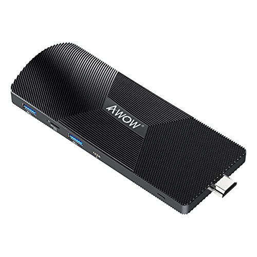 AWOW Mini PC Stick, Intel Celeron J4105, Mini Computer Stick 8GB DDR4 128GB ROM, Windows 10 Pro con Soporte para HDMI 2.0 y Mini DP 1.2 Dual 4K@60Hz, Puerto Gigabit Ethernet, NY41S