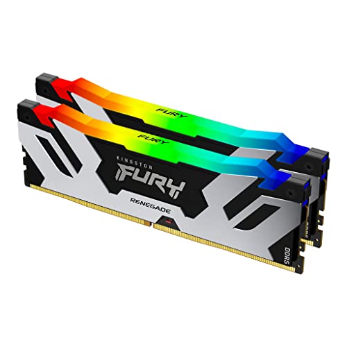 Kingston Fury Renegade DDR5 RGB 32GB 6400MT/s DDR5 CL32 DIMM Memoria gamer para Ordenadores de sobremesa Kit de 2 - KF564C32RSAK2-32