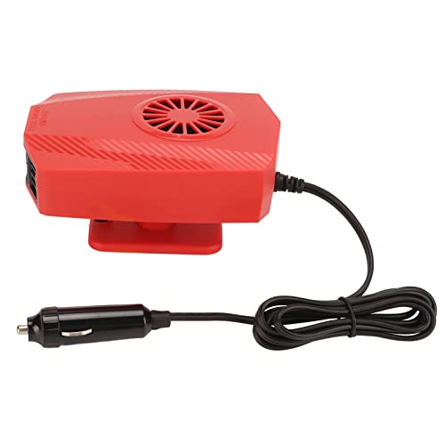 Ventilador del Calentador del Automóvil, Rotación Universal de 360 ​​​​Grados Calentador Eléctrico del Automóvil de Calentamiento Rápido 2 Engranajes 12V 150W para Todas Las Estaciones (Rojo)
