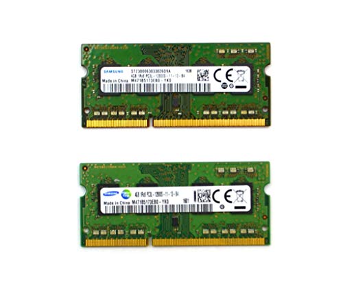 Samsung 8GB kit ( 2 x 4GB ), 204-pin SODIMM, DDR3 PC3L-12800, 1600MHz ram memory module ( M471B5173EB0-YK0 x 2 )