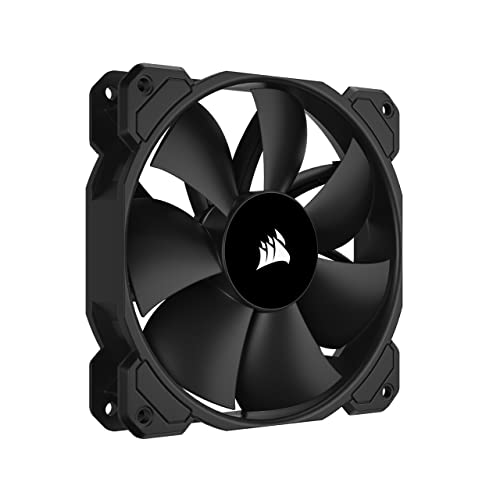 Corsair SP120 Elite Ventilador para Chasis de 120 mm con AirGuide - Bajo Nivel de Ruido 24,7dBA - De Ventilador Desde 300 RPM hasta 1.300 RPM 45,4 CFM - Paquete Individual - Negro