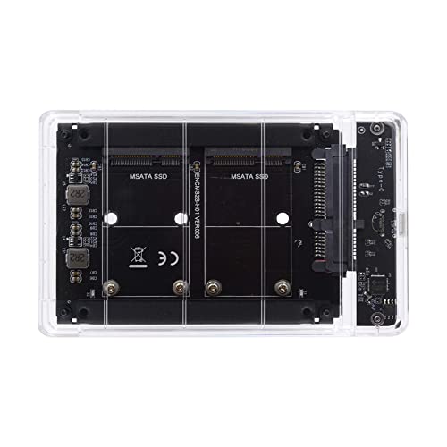 Xiwai Dual MSATA Mini SATA SSD tarjeta JOBD Raid0 Span Bridge a USB 3.0 tipo C USB-C 2.5' SATA Combo caja