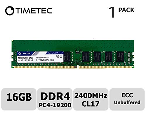 Timetec Hynix IC 16GB DDR4 2400MHz PC4-19200 Unbuffered ECC 1.2V CL17 2Rx8 Dual Rank 288 Pin UDIMM Server Memory RAM Module Upgrade(16GB)