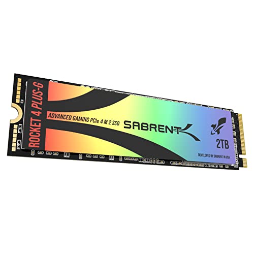 Sabrent PS5 SSD 2TB, M.2 SSD 2TB, PCIe 4.0 M.2 SSD, NVMe 2TB, Gen4 M.2 2280, Velocidades 7,300/6,900 MB/s Seq Lectura/Escritura Rocket 4 Plus-G, 5 años de garantía (SB-RKTG-2TB)