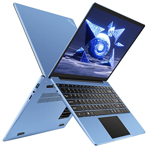 Aocwei Ordenador portátil 14' 6GB RAM 128 GB SSD Admite expansión 1TB Intel Windows 10 Portátiles FHD 2.4G+5G WiFi Bluetooth 4.2 USB HDMI con ratón inalambrico & Protector de Teclado(español)-Azul