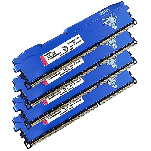 Kit de memoria RAM DDR3 de 32 GB (8 GBx4), 1600 MHz, PC3-12800 UDIMM sin búfer, 1,5 V, 2 Rx8, 240 pines, CL11 PC, módulo de memoria para ordenador, color azul )