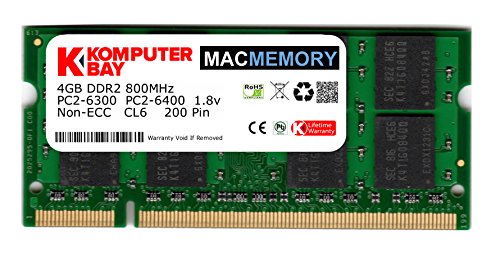 Komputerbay 4GB 1X4 800 SODIMM - Memoria RAM para iMac y MacBook (4 GB 800 MHz)