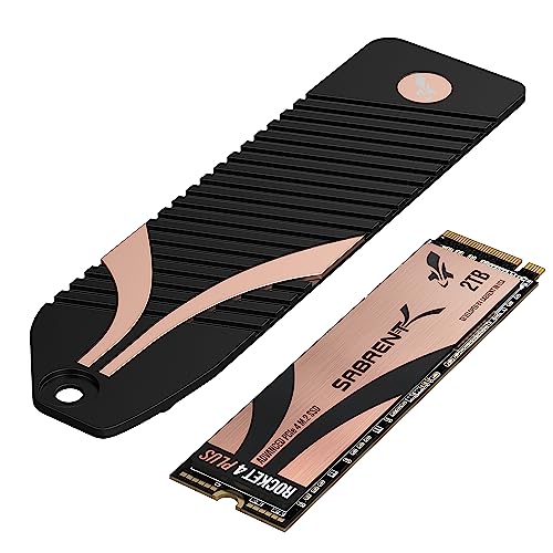 SABRENT SSD Rocket 4 Plus NVMe 4.0 Gen4 PCIe M.2 Interna de 2 TB de Rendimiento Extremo + Combo disipador PS5 M.2 NVMe [SB-RKT4P-PSHS-2TB]