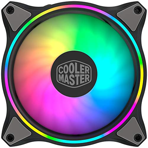 Cooler Master MasterFan MF120 Halo ARGB: Ventilador de Caja y Refrigerador, Doble Anillo Iluminación RGB Direccionable, Diseño Aspas Híbrido con Sensor de Protección y Amortiguador de Vibración, 120mm