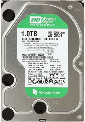Western Digital Caviar Green 1TB SATA 3.5' OEM HDD WD10EADS