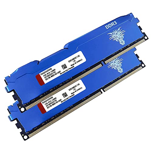 Kit de memoria RAM DDR3 de 16 GB (8 GBx2) para escritorio de 1866 MHz, PC3-14900 UDIMM sin búfer, 1,5 V, 2 Rx8, 240 pines, CL13 PC, módulo de memoria para ordenador (azul) )
