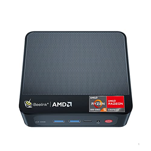Beelink Mini Pc SER5 Wi-11 Pro, Ryzen5 5500U Processors up to 4.0GHz, 16G DDR4 RAM 500G NVMe SSD, 4K Triple Display, USB3.0 Type-C HDMI2.0 WIFI6 BT5.2, Auto Power on/WOL, Fast Powerful Mini pc