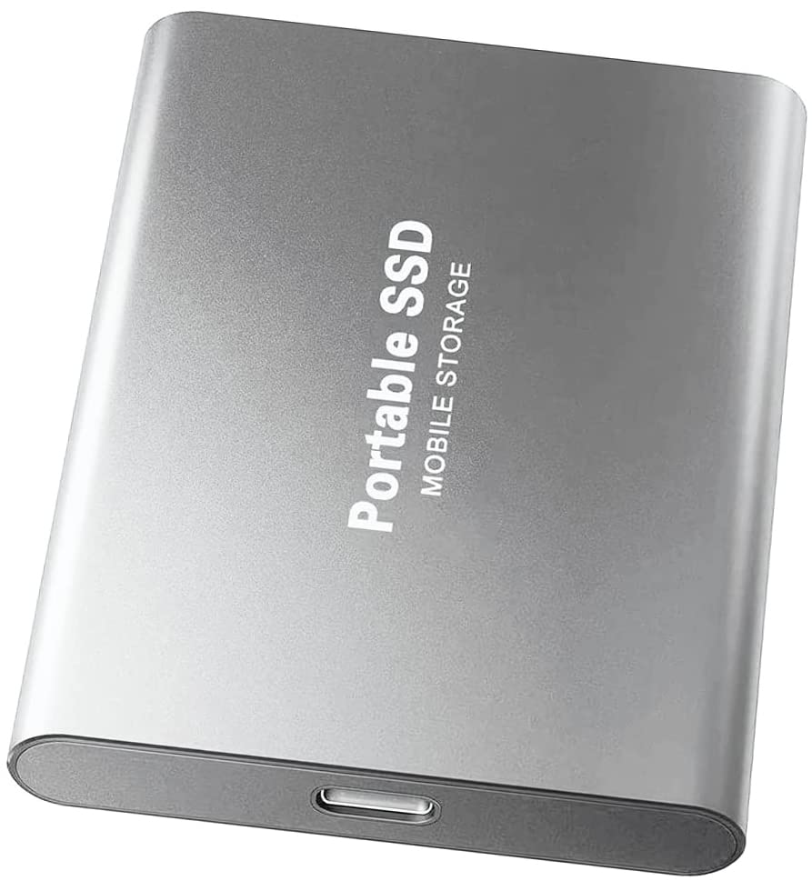 Disco Duro Externo de 16 TB SSD USB 3.1 USB-C External Solid State Drive SSD Great for Photographers,Content Creators and Gaming-3-Years Rescure (16TB, Silver)