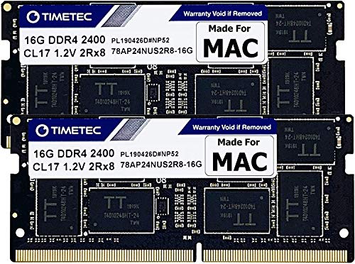 Timetec Kit de 32GB (2x16GB) Compatible para Apple 2017 iMac (27 Pulgadas con Retina 5K, 21.5 Pulgadas) DDR4 2400MHz PC4-19200 SODIMM Mac RAM Upgrade para iMac18.1/iMac18.2/iMac18,3