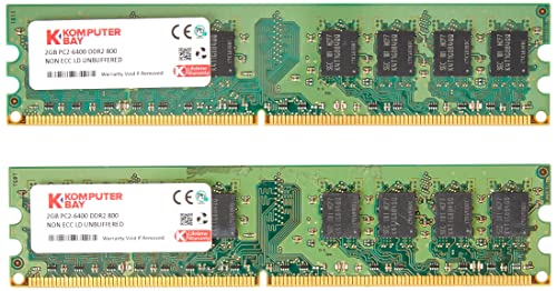 Komputerbay KB 4GB - Memoria RAM (DDR2, 800 MHz, 4 GB, 2 x 2 GB, 240-pin), Verde