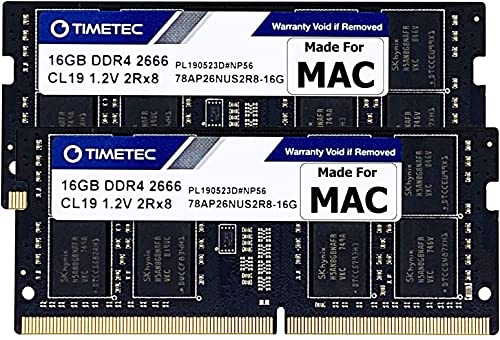 Timetec 32GB Kit(2x16GB)compatible con Apple DDR4 2666MHz/2667MHz para mediados de 2020 iMac 20.1/20.2/mediados 2019 iMac19.1 de 27 Retina 5K, finales 2018 Mac Mini (8.1)PC4-21333/PC4 -21300 MAC RAM