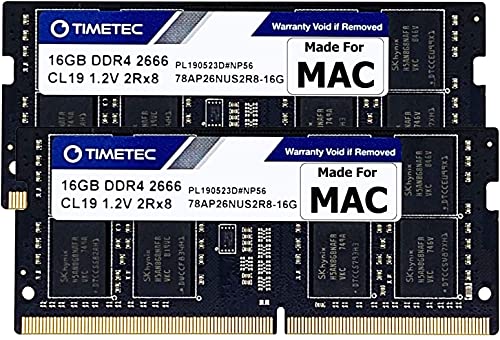 Timetec 32GB Kit(2x16GB) Compatible con Apple DDR4 2666MHz/2667MHz para Mediados de 2020 iMac 20.1/20.2/Mediados 2019 iMac19.1 de 27 Retina 5K, Finales 2018 Mac Mini (8.1) PC4-21333/PC4-21300 Mac RAM