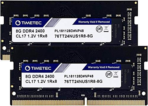 Timetec 16GB KIT (2x8GB) DDR4 2400MHz PC4-19200 Non-ECC Unbuffered 1.2V CL17 1Rx8 Single Rank 260 Pin SODIMM Laptop Notebook PC Computer Memory RAM Module Upgrade (16GB KIT(2x8GB))