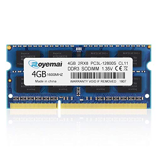 DUOMEIQI 4GB DDR3L 1600MHz PC3-12800 Unbuffered Non-ECC 1.35V CL11 2Rx8 Dual Rank 204 Pin SODIMM Portatil Memoria Principal Module Upgrade